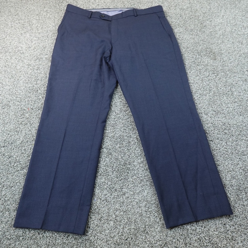 Ballin Pants Mens 38X29 Navy Blue Wool Chino Trousers Dress Slacks Flat Front